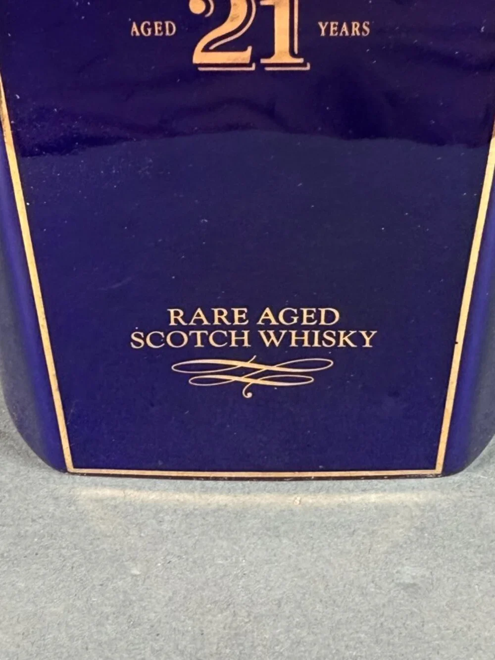 Rare Ballantine's 21 Year Old Empty Blue Wade Porcelain Whisky Decanter 70cl